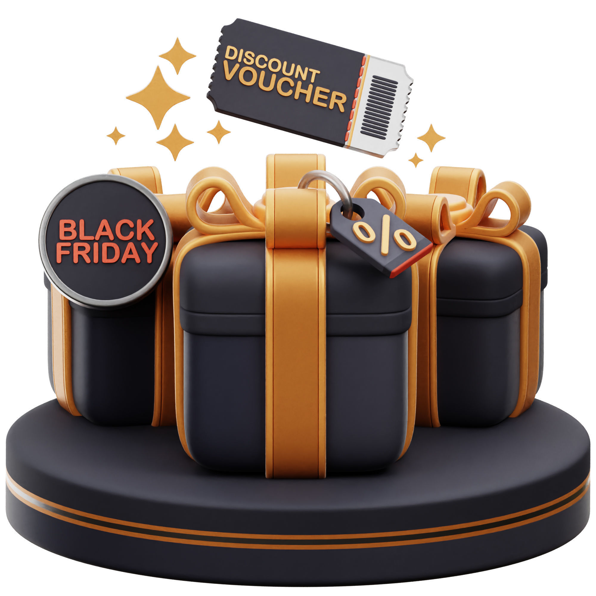 Black Friday 3D Icon Low-poly 3D model_11