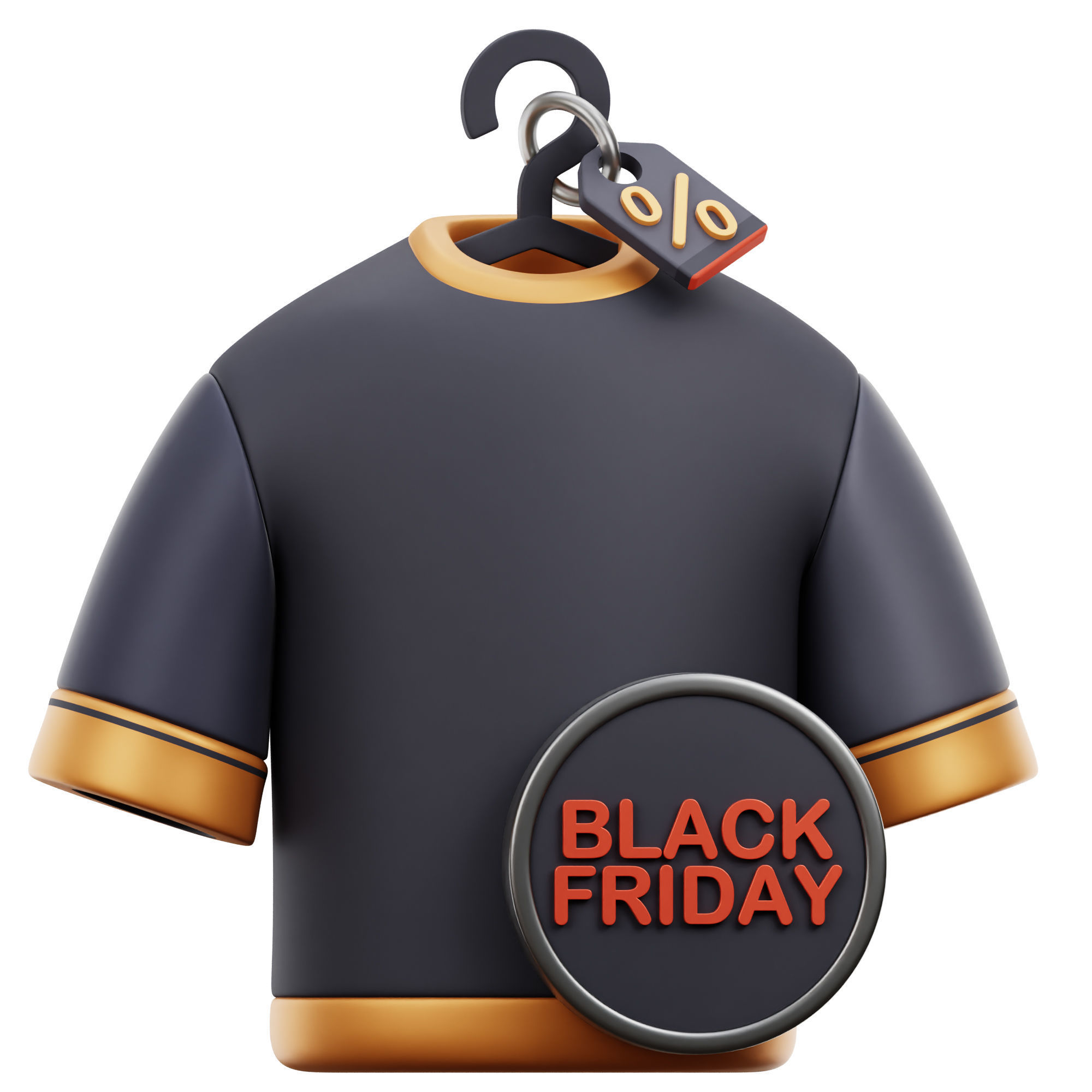 Black Friday 3D Icon Low-poly 3D model_10