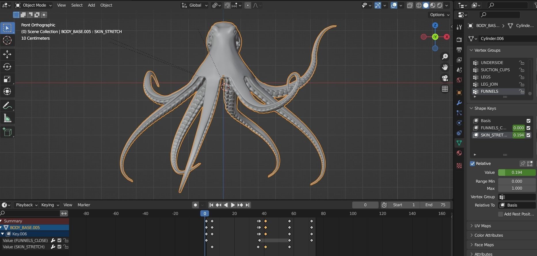 Animated Blue-Ringed Octopus Low-poly 3D model_7