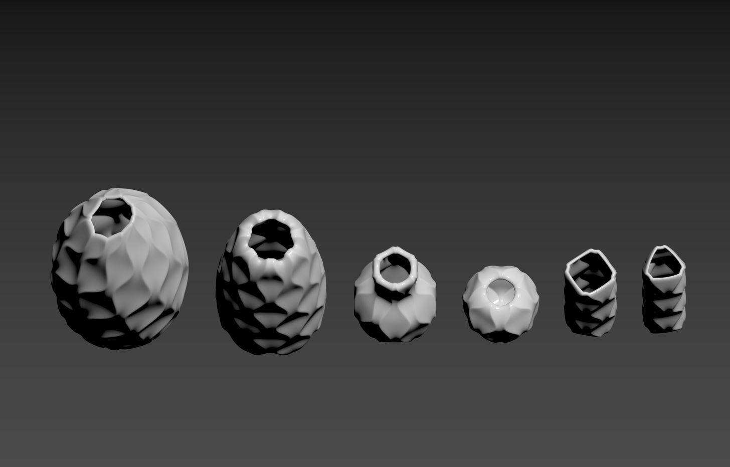 Curvy Vase Set 3D print model_7