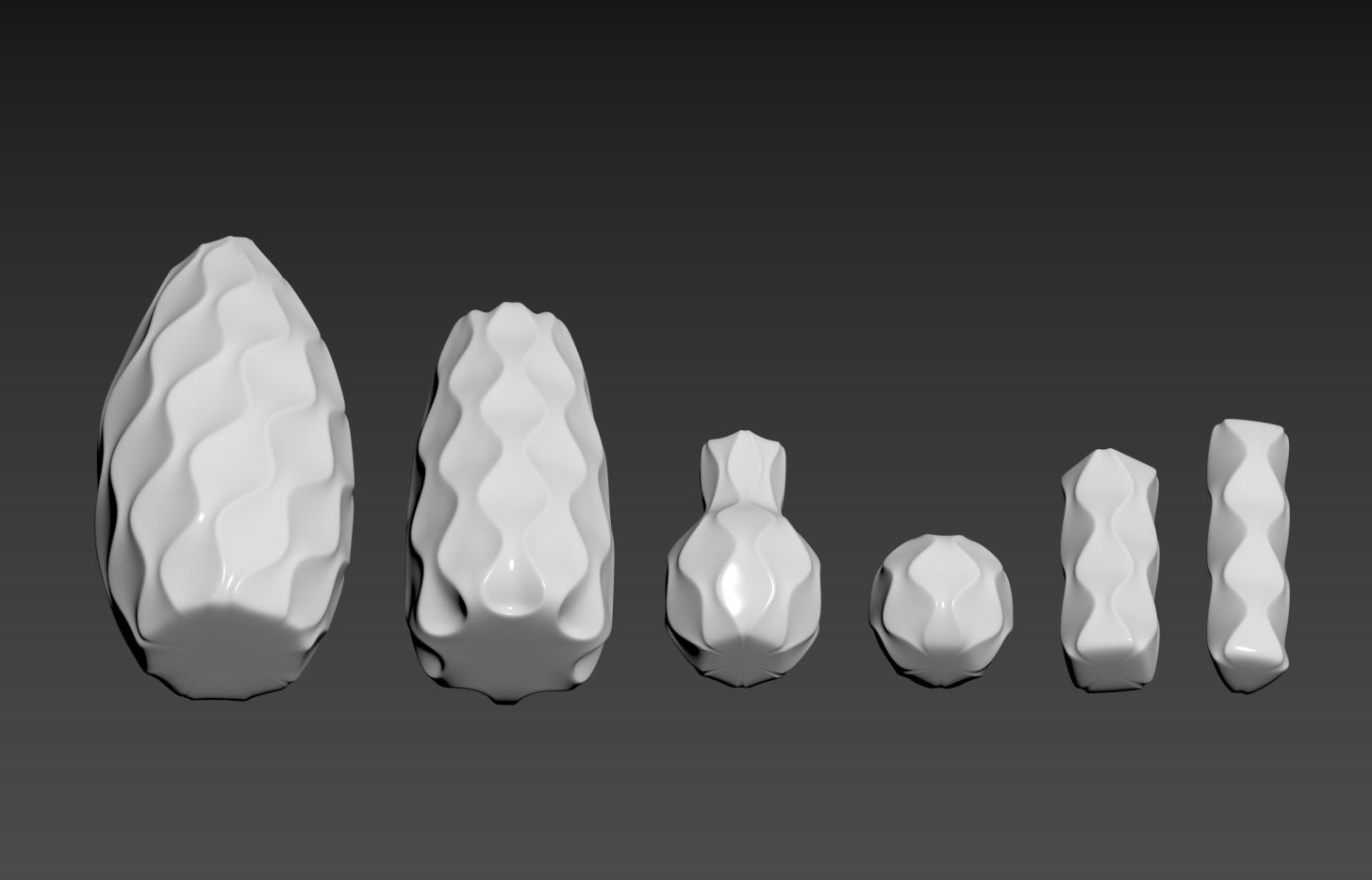 Curvy Vase Set 3D print model_12