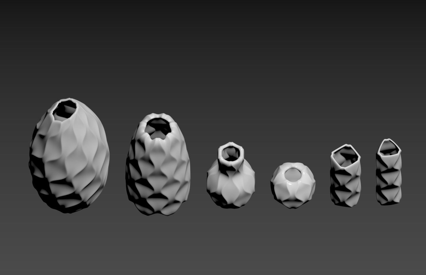 Curvy Vase Set 3D print model_6