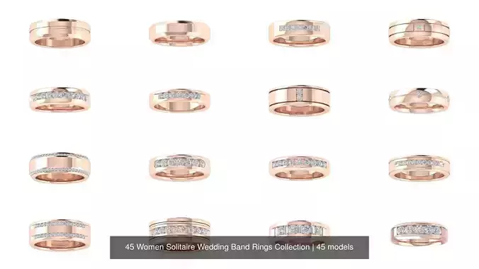 45 Women Solitaire Wedding Band Rings Collection 
