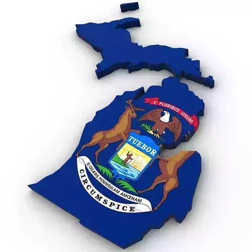 Michigan Political Map 3D model