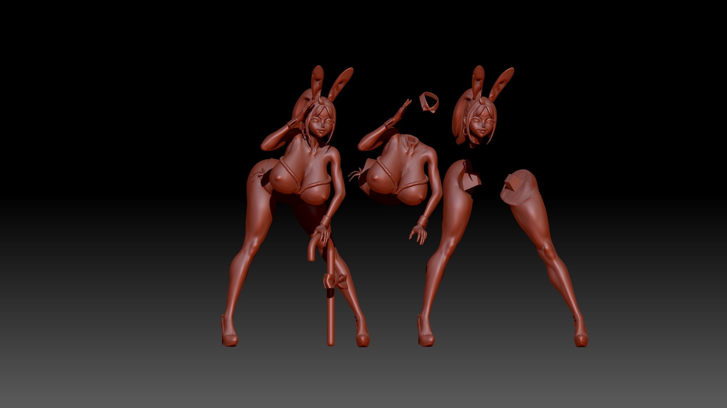 Christmas Bunny Girl 3D print model_10