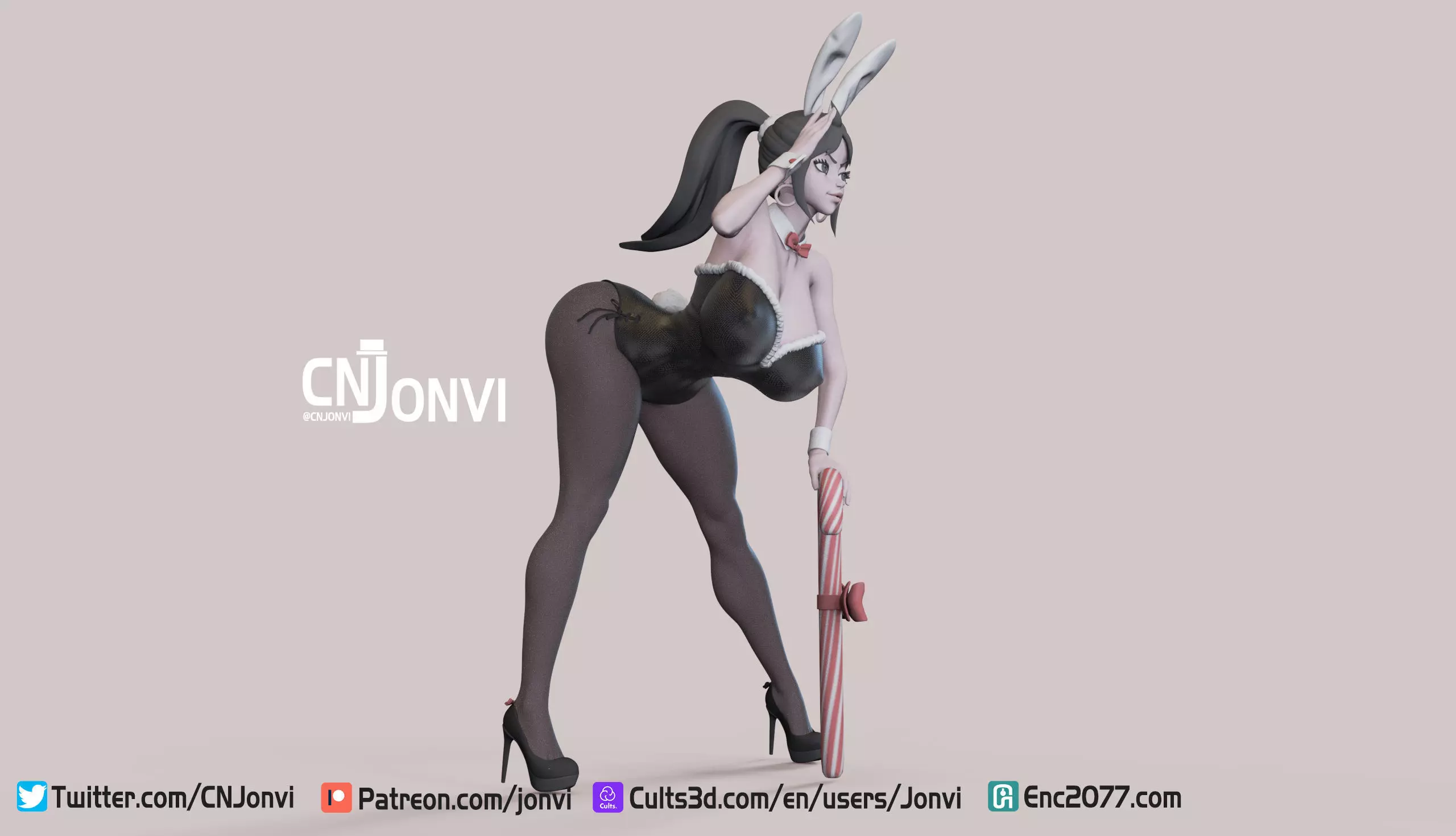 Christmas Bunny Girl 3D print model_0