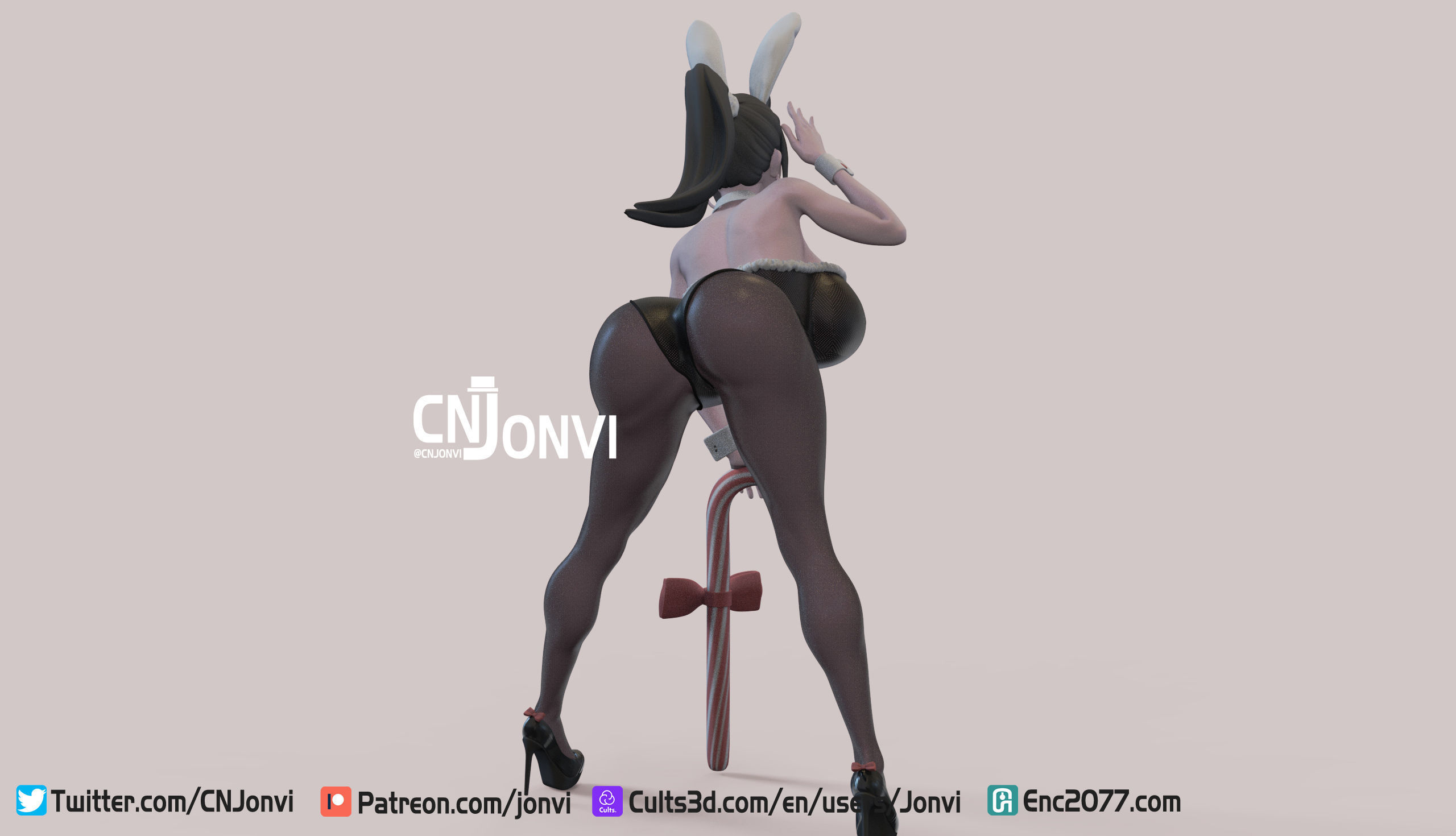 Christmas Bunny Girl 3D print model_6