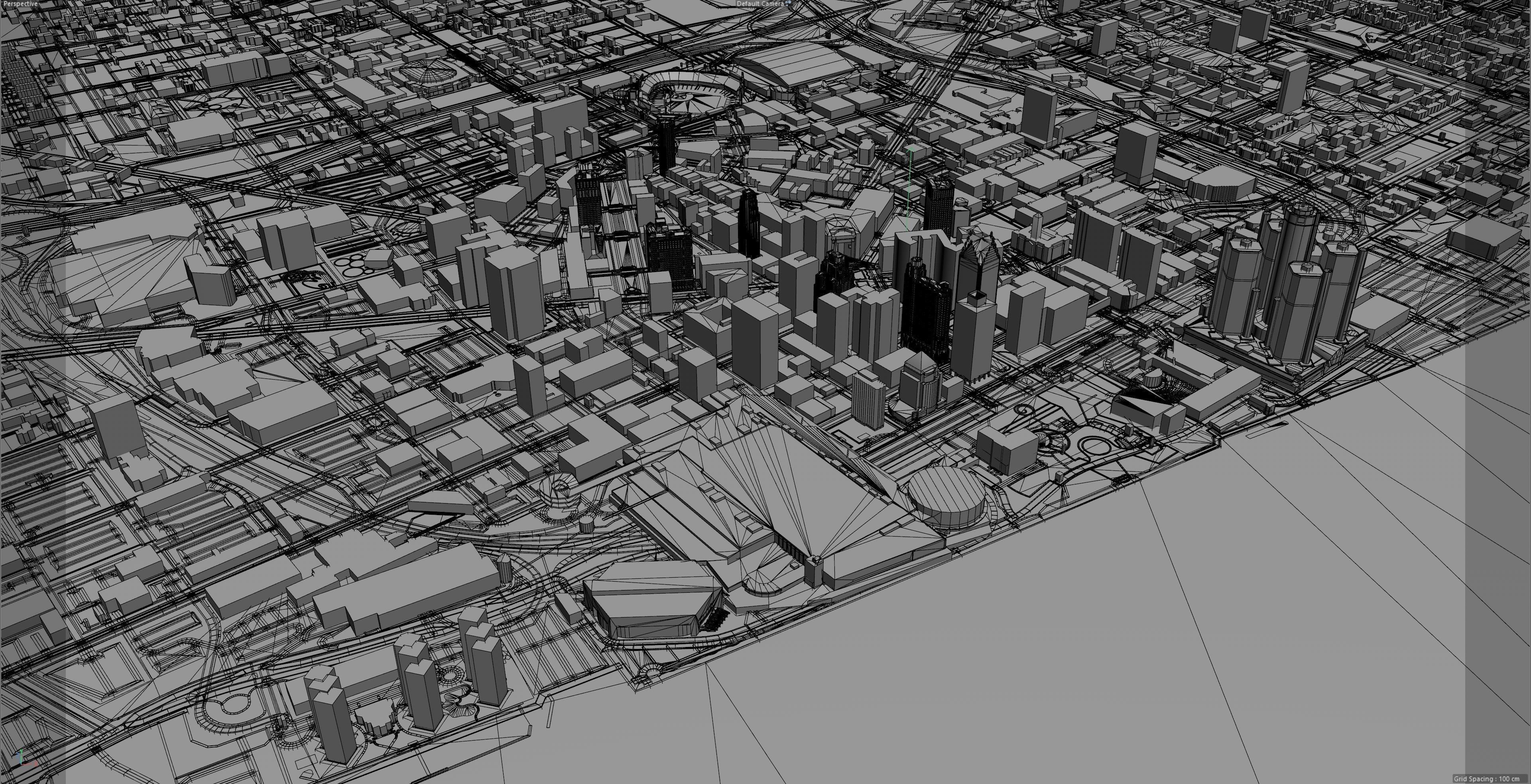 Detroit Downtown Michigan USA Low-poly 3D model_8
