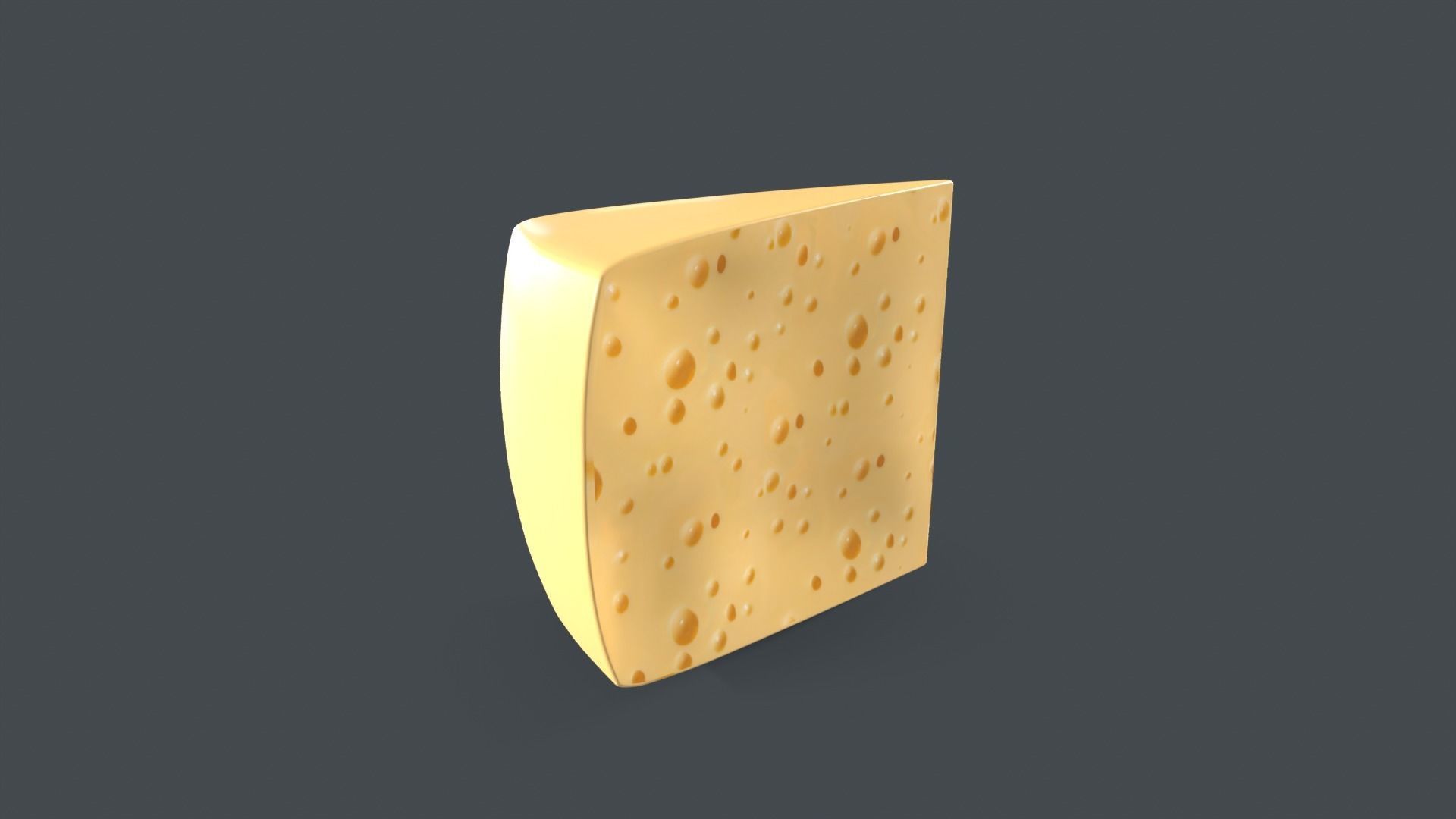 Cheese piece of 3D model_4