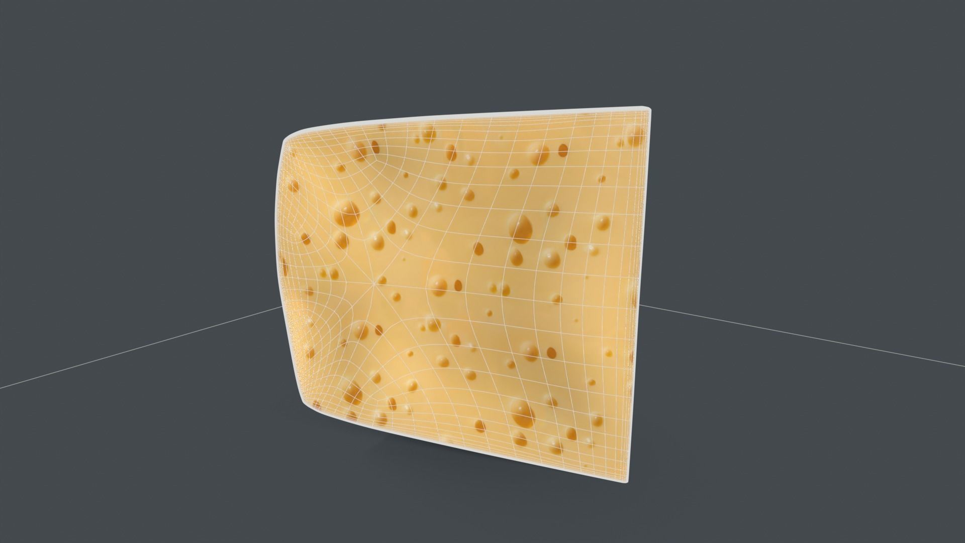Cheese piece of 3D model_5