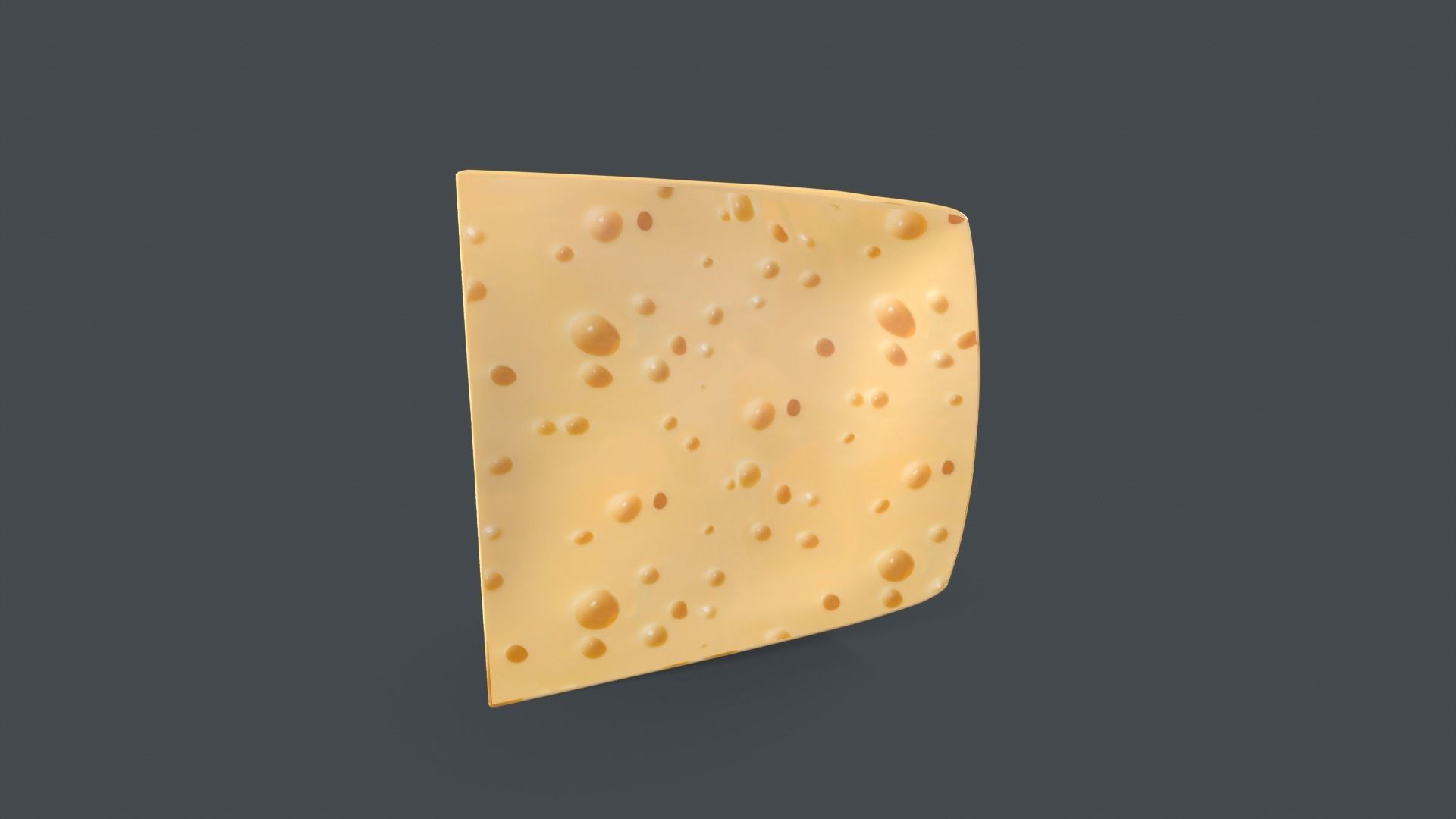 Cheese piece of 3D model_2