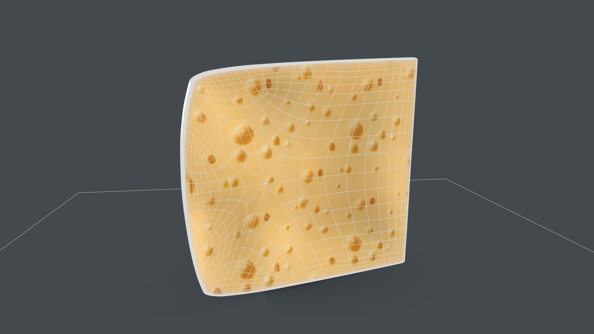 Cheese piece of 3D model_8