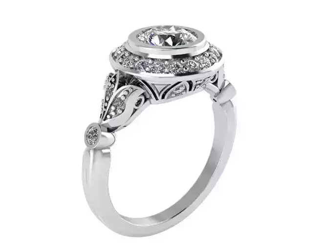 Diamond signet ring 2354 3D print model