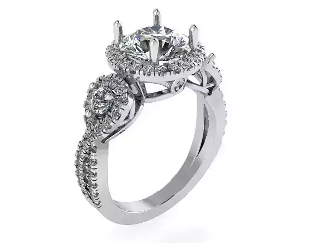 3-Stone diamond ring 2356 3D print model