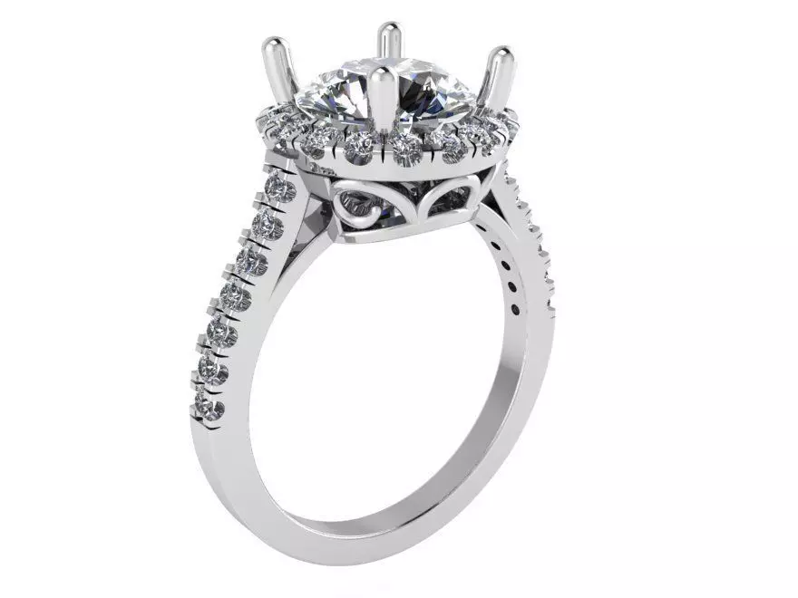 Chain style diamond ring 2357 3D print model 3D print model_0