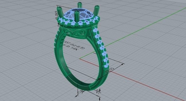 Chain style diamond ring 2357 3D print model 3D print model_5