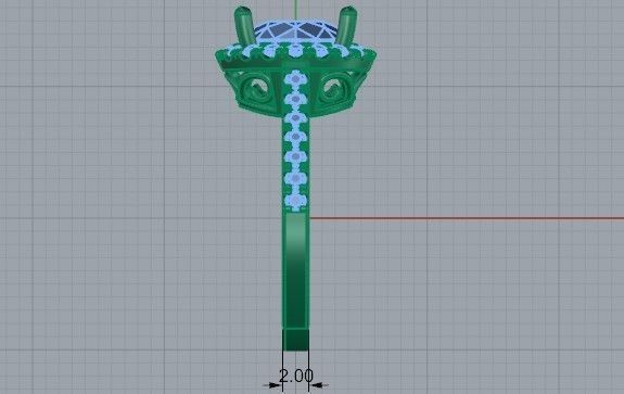 Chain style diamond ring 2357 3D print model 3D print model_7