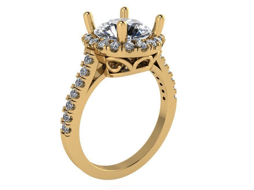 Chain style diamond ring 2357 3D print model 3D print model_1