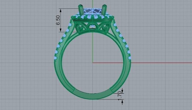Chain style diamond ring 2357 3D print model 3D print model_6