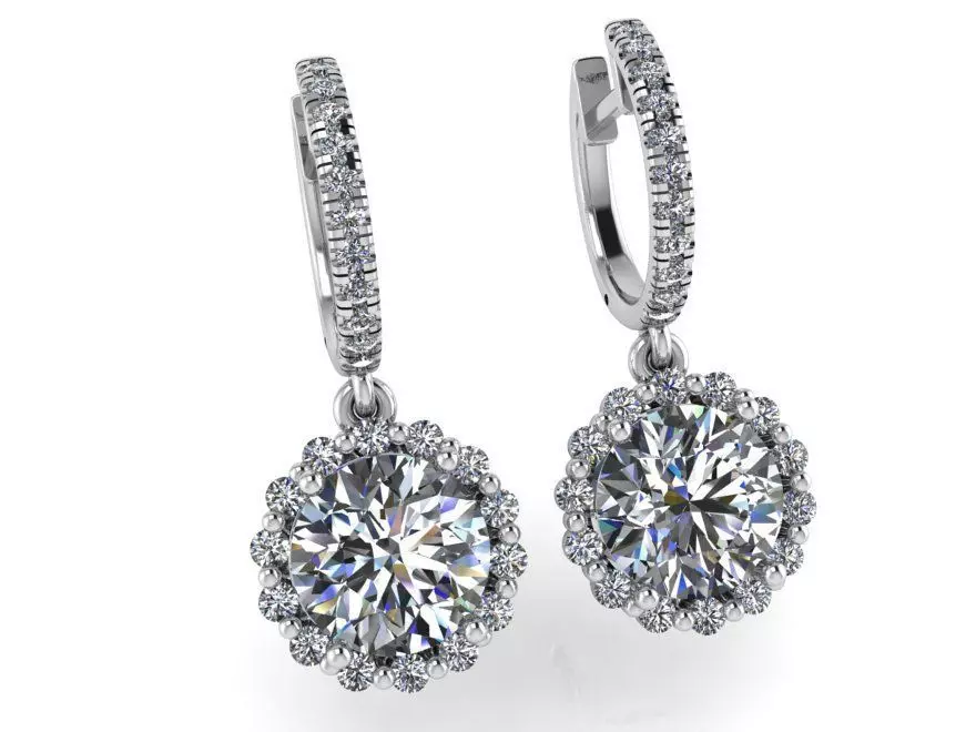 Bright flower earring 2358 3D print model 3D print model_0