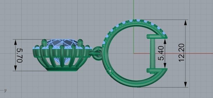 Bright flower earring 2358 3D print model 3D print model_7