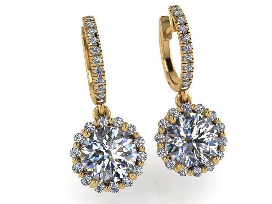 Bright flower earring 2358 3D print model 3D print model_1