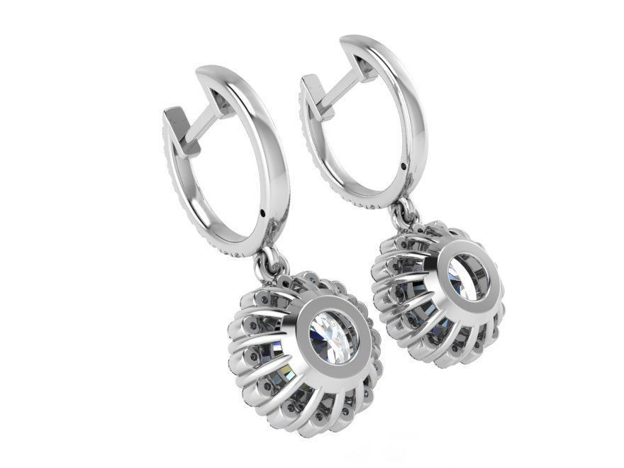 Bright flower earring 2358 3D print model 3D print model_3