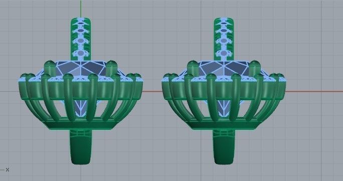 Bright flower earring 2358 3D print model 3D print model_6