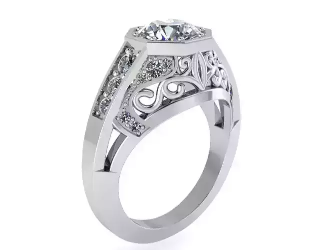  Cathedral Diamond Ring 2359 3D print model
