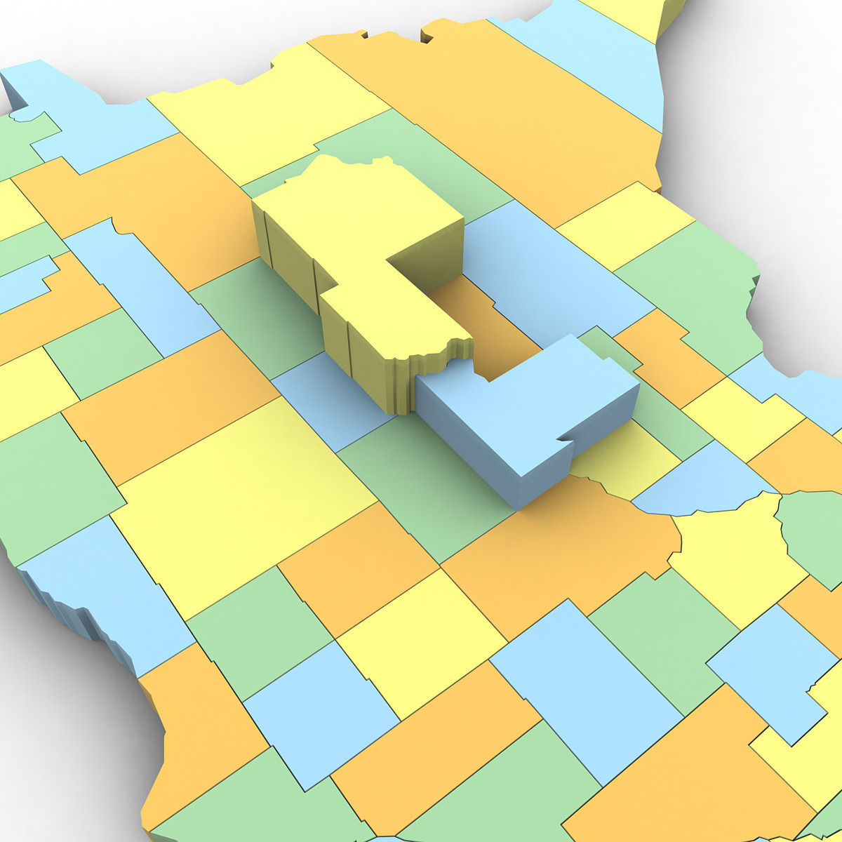 Minnesota Political Map 3D model_5
