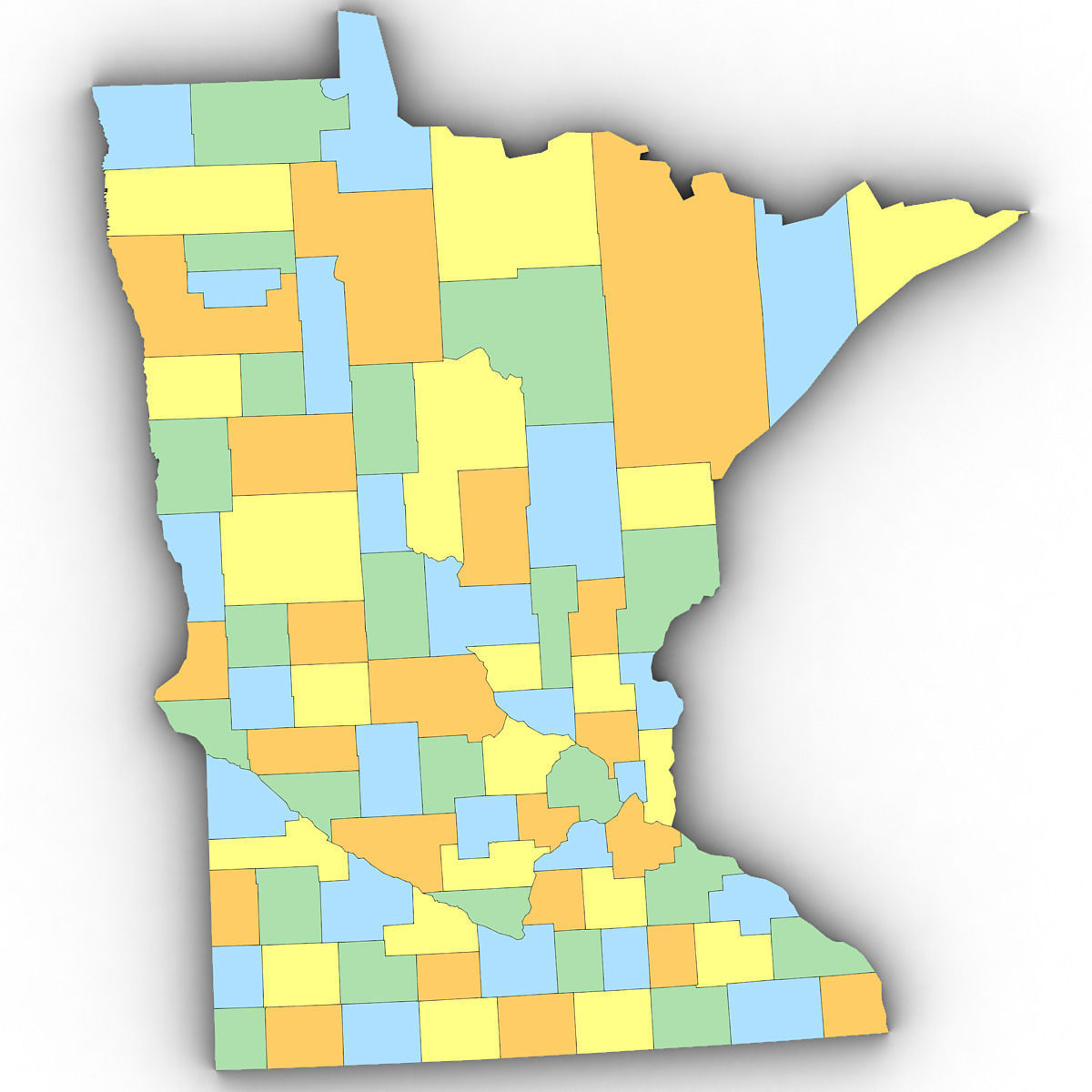 Minnesota Political Map 3D model_7