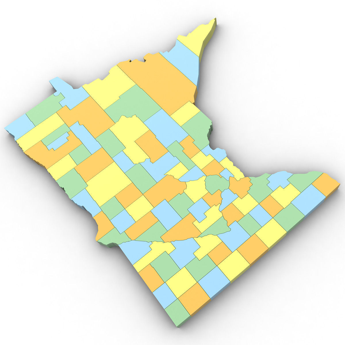 Minnesota Political Map 3D model_3
