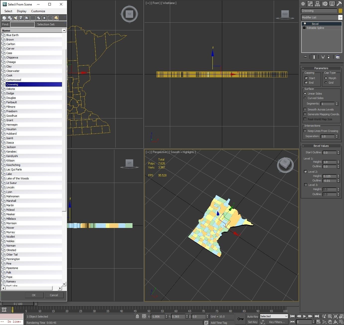 Minnesota Political Map 3D model_8
