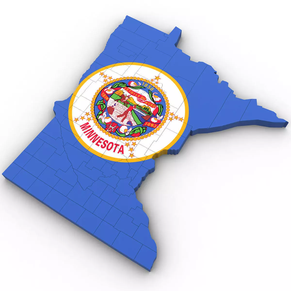 Minnesota Political Map 3D model_0