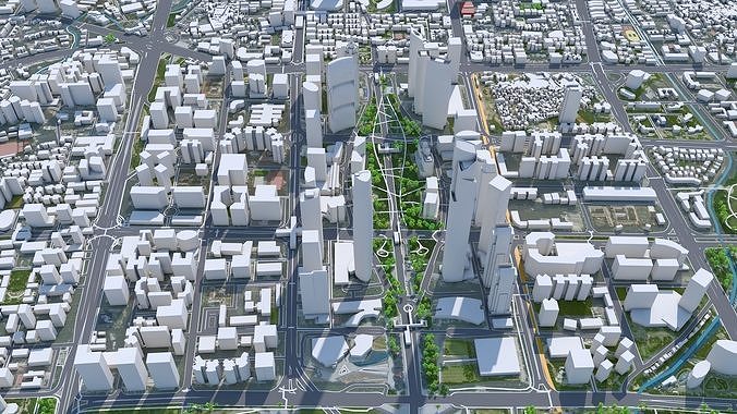 Guangzhou City China Low-poly 3D model 2