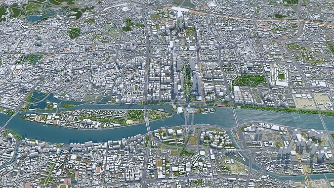 Guangzhou City China Low-poly 3D model 4