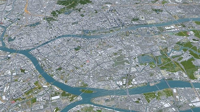 Guangzhou City China Low-poly 3D model 5
