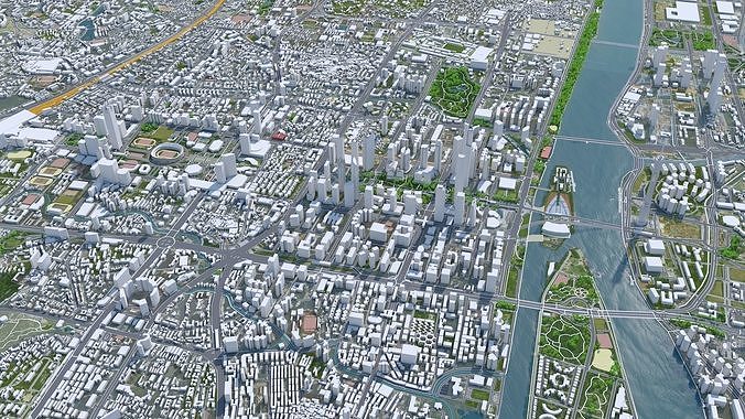 Guangzhou City China Low-poly 3D model 6
