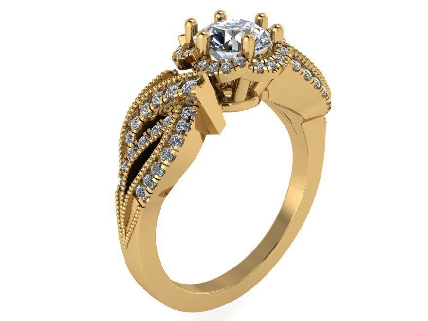 Black and White diamond textured ring 2362 3D print model 3D print model_1