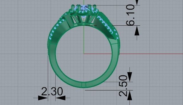 Black and White diamond textured ring 2362 3D print model 3D print model_6