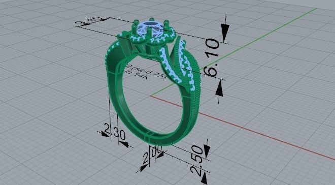 Black and White diamond textured ring 2362 3D print model 3D print model_5