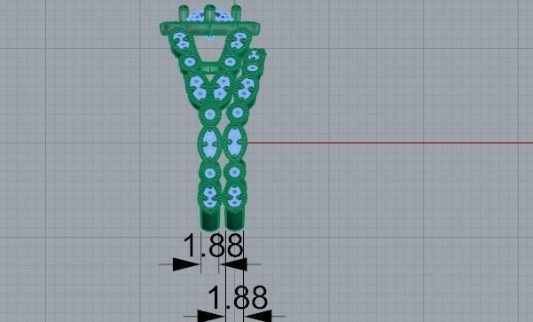 Magnificent diamoond ring with band 2366 3D print model 3D print model_7