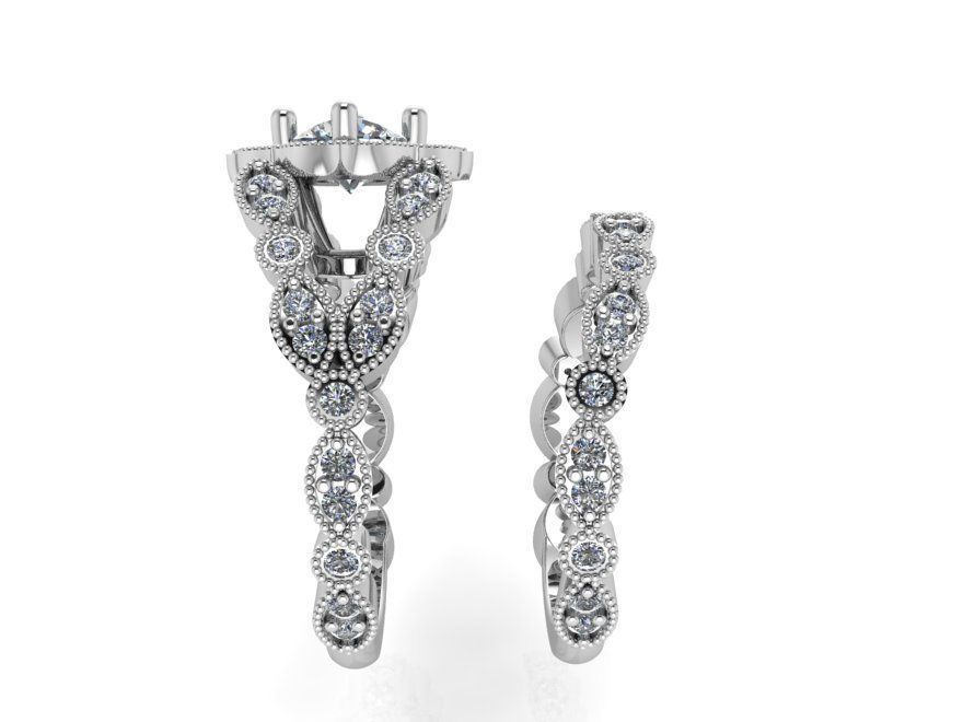 Magnificent diamoond ring with band 2366 3D print model 3D print model_3