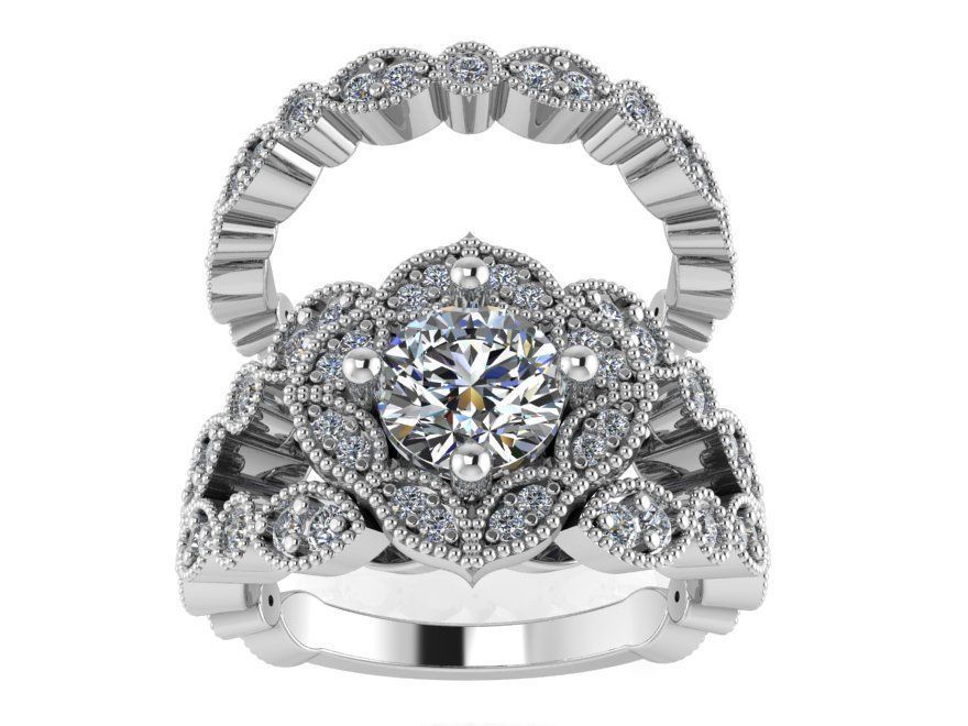 Magnificent diamoond ring with band 2366 3D print model 3D print model_2