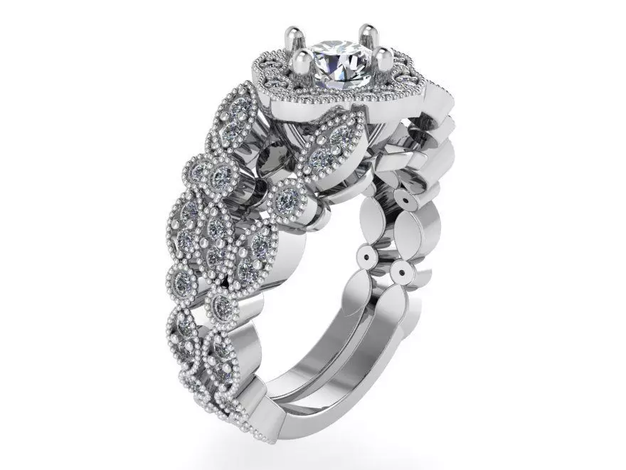 Magnificent diamoond ring with band 2366 3D print model 3D print model_0