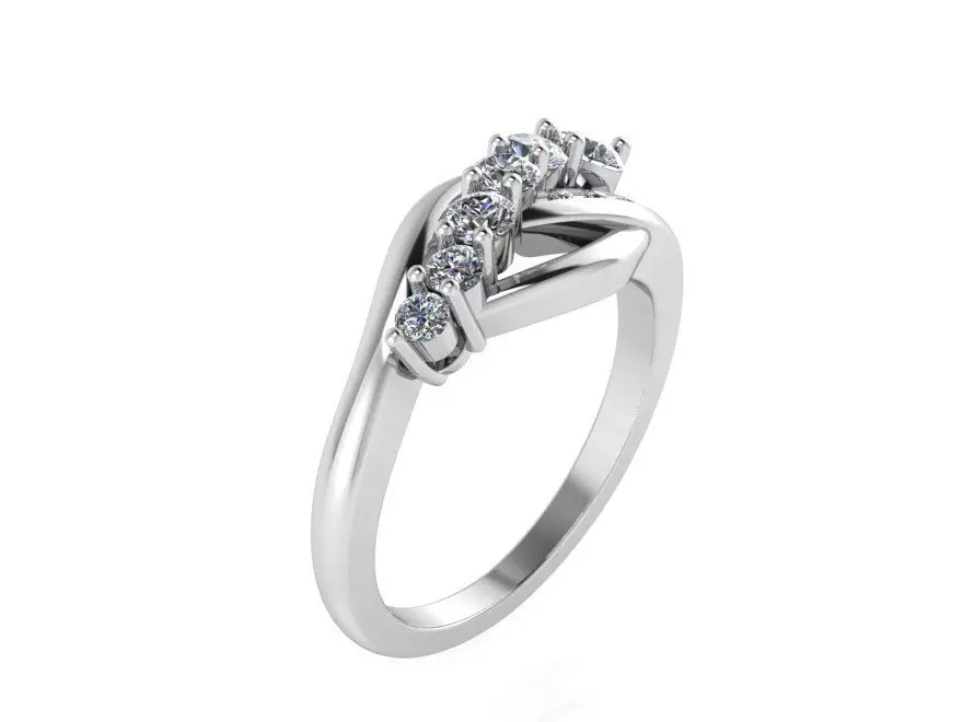 6-Stone diamond ring 2367 3D print model 3D print model_0