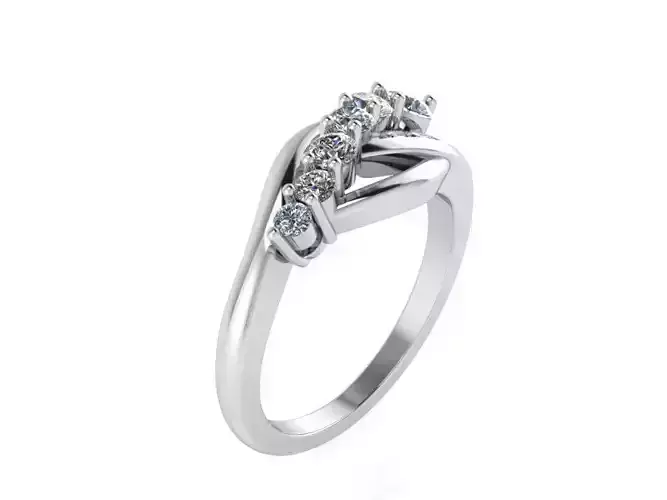 6-Stone diamond ring 2367 3D print model 