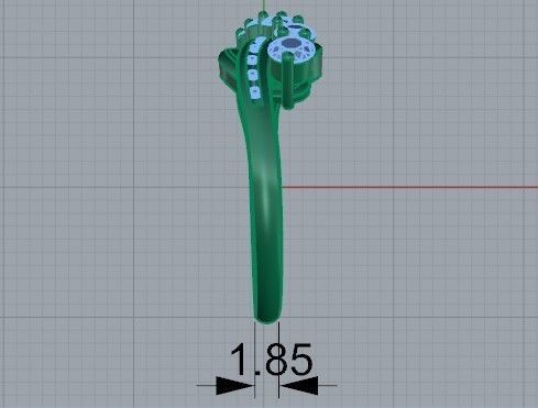 6-Stone diamond ring 2367 3D print model 3D print model_7