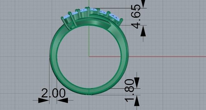 6-Stone diamond ring 2367 3D print model 3D print model_6
