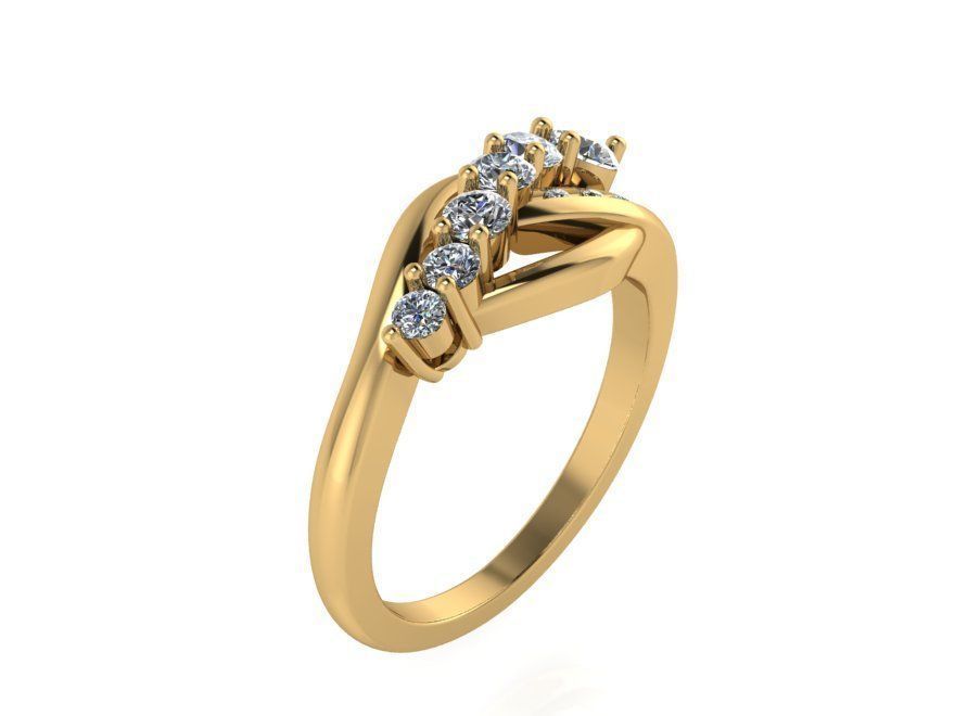 6-Stone diamond ring 2367 3D print model 3D print model_1